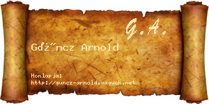 Güncz Arnold névjegykártya